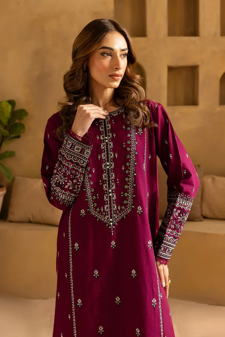 BATIK-2PC LAWN EMBROIDERED SEQUIN SHIRT AND EMBROIDERED TROUSER-BIC-225