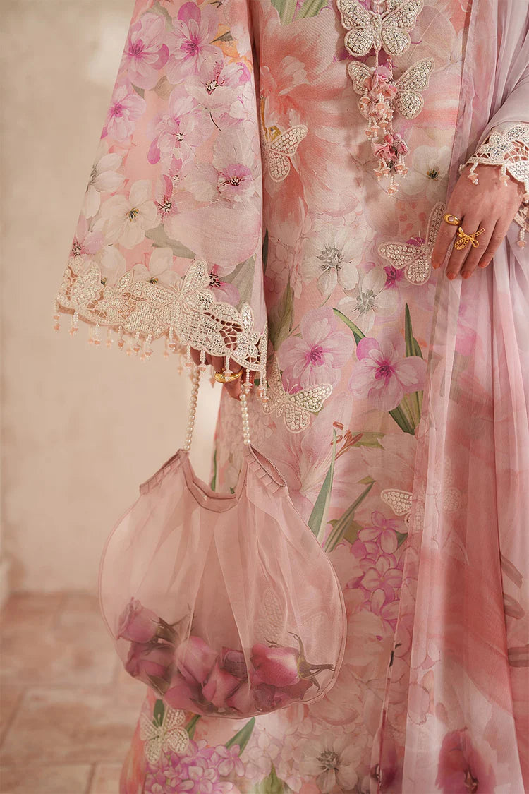 BAROQUE-3PC LAWN DIGITAL PRINTED EMB SHIRT WITH SILK PRINTED DUPATTA AND TROUSER-BIC-054