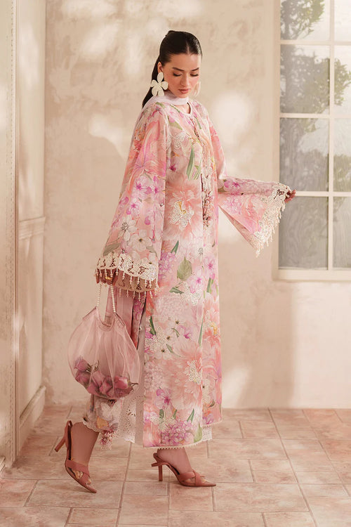 BAROQUE-3PC LAWN DIGITAL PRINTED EMB SHIRT WITH SILK PRINTED DUPATTA AND TROUSER-BIC-054