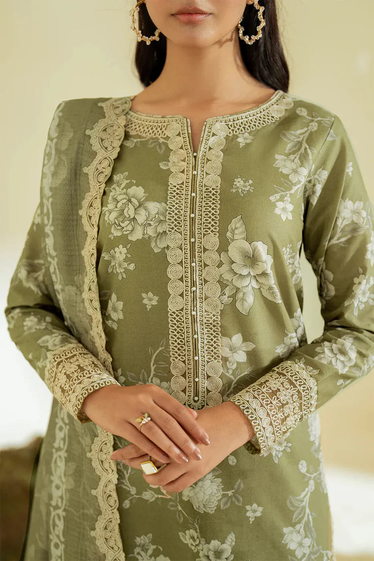 IZNIK-3PC LAWN DIGITAL PRINTED EMB SHIRT WITH SILK PRINTED EMB DUPATTA AND PRINTED TROUSER-BIC-1067