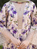 GARNET-3PC LAWN PRINTED EMB SHIRT WITH SILK PRINTED DUPATTA AND PRINTED TROUSER-BIC-045