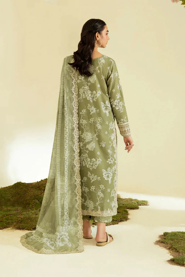 IZNIK-3PC LAWN DIGITAL PRINTED EMB SHIRT WITH SILK PRINTED EMB DUPATTA AND PRINTED TROUSER-BIC-1067