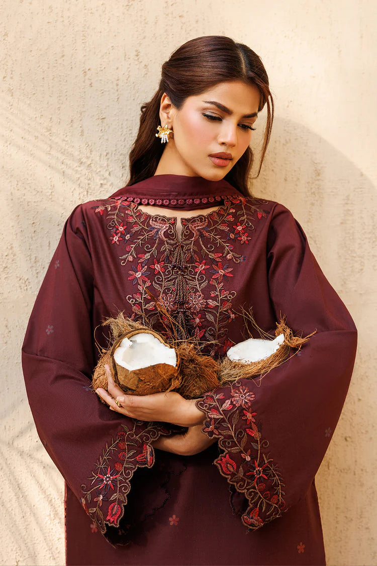 IZNIK-3PC LAWN EMBROIDERED SHIRT WITH SILK PRINTED DUPATTA AND PRINTED TROUSER-BIC-057