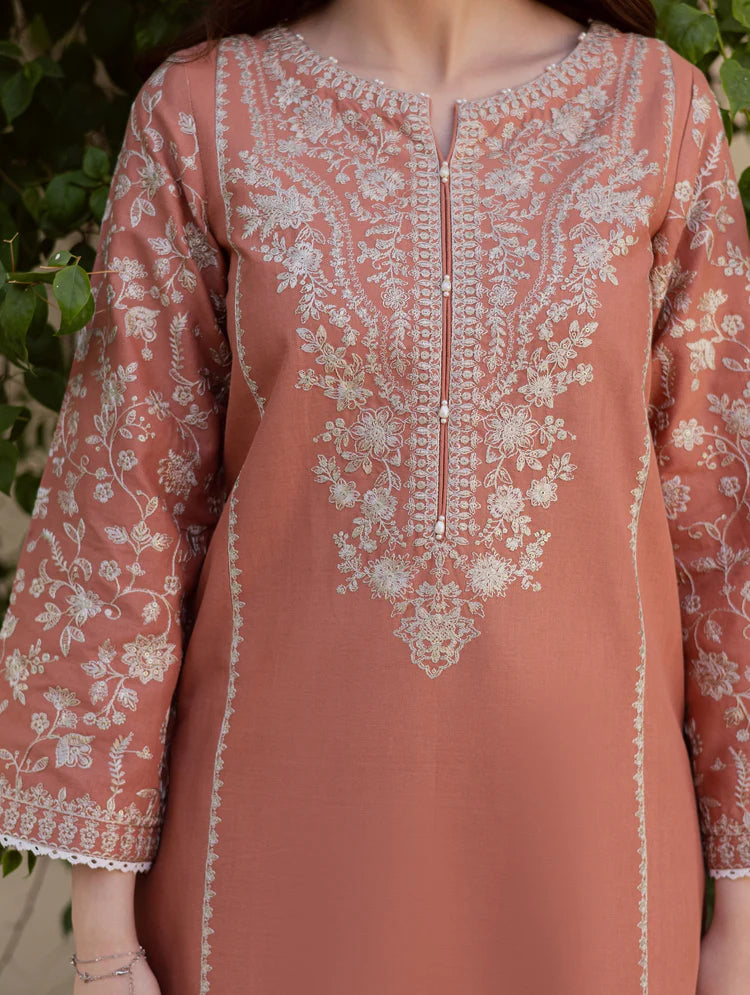 BATIK-2PIECE LAWN SEQUIN EMB SHIRT WITH LAWN EMB SLEEVES-BIC-238