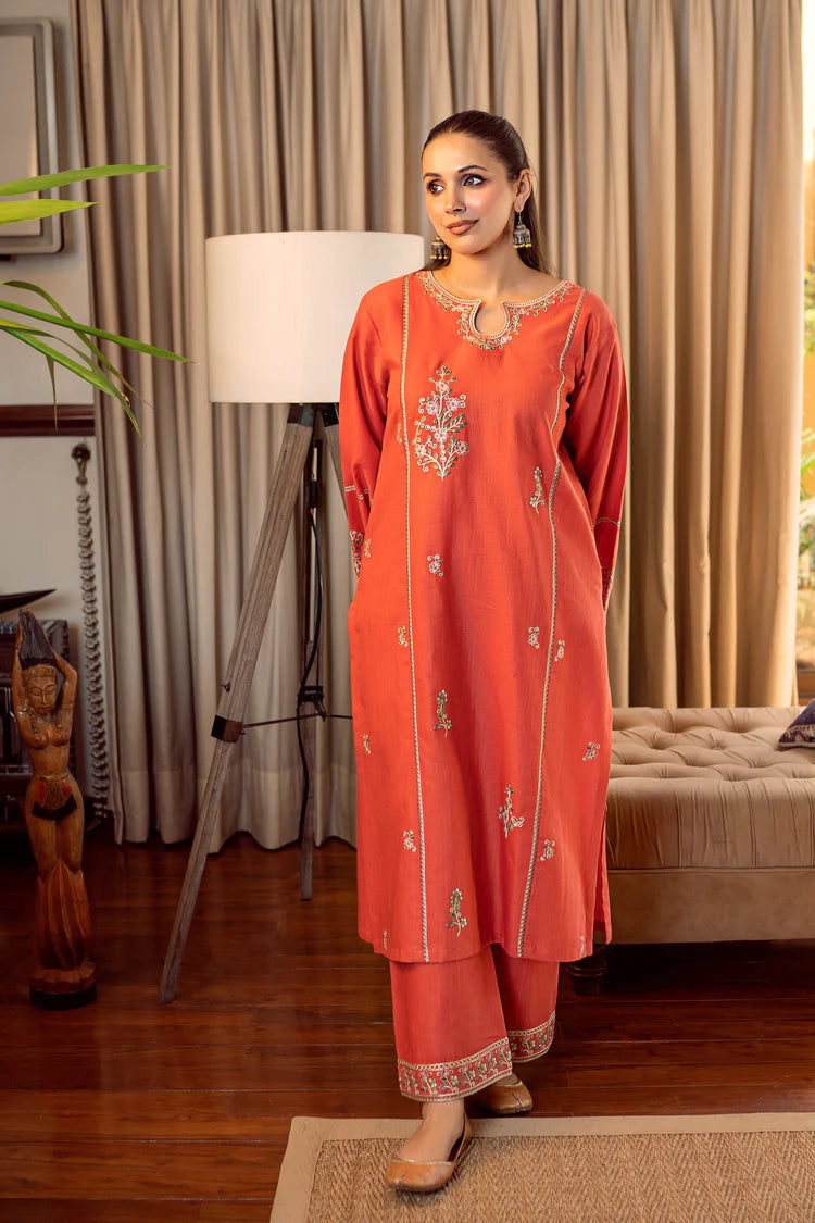 URGE-2PC LAWN EMBROIDERED SHIRT WITH LAWN EMBROIDRED TROUSER-BIC-211