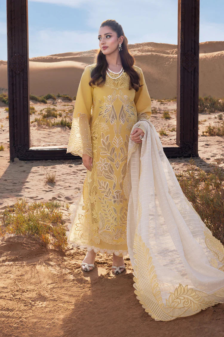 RANG RASIYA-3PC LAWN LASERCUTWORK EMBROIDERED SHIRT WITH KHAADI NET EMBROIDERED DUPATTA AND TROUSER -BIC-4769