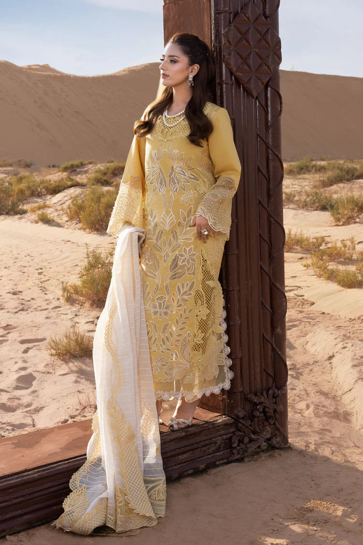 RANG RASIYA-3PC LAWN LASERCUTWORK EMBROIDERED SHIRT WITH KHAADI NET EMBROIDERED DUPATTA AND TROUSER -BIC-4769