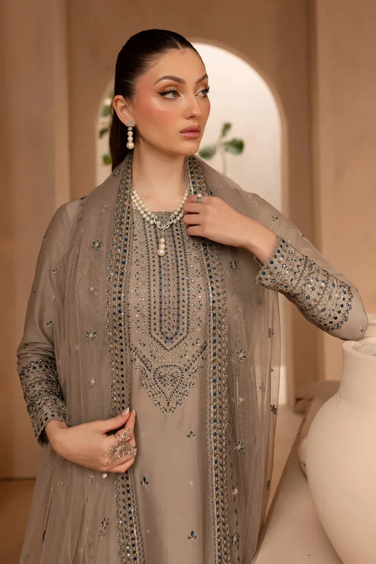 BATIK-3PC LAWN SEQUIN EMBROIDERED SHIRT WITH ORGANZA EMBROIDERED DUPATTA AND EMB TROUSER-BIC-4534
