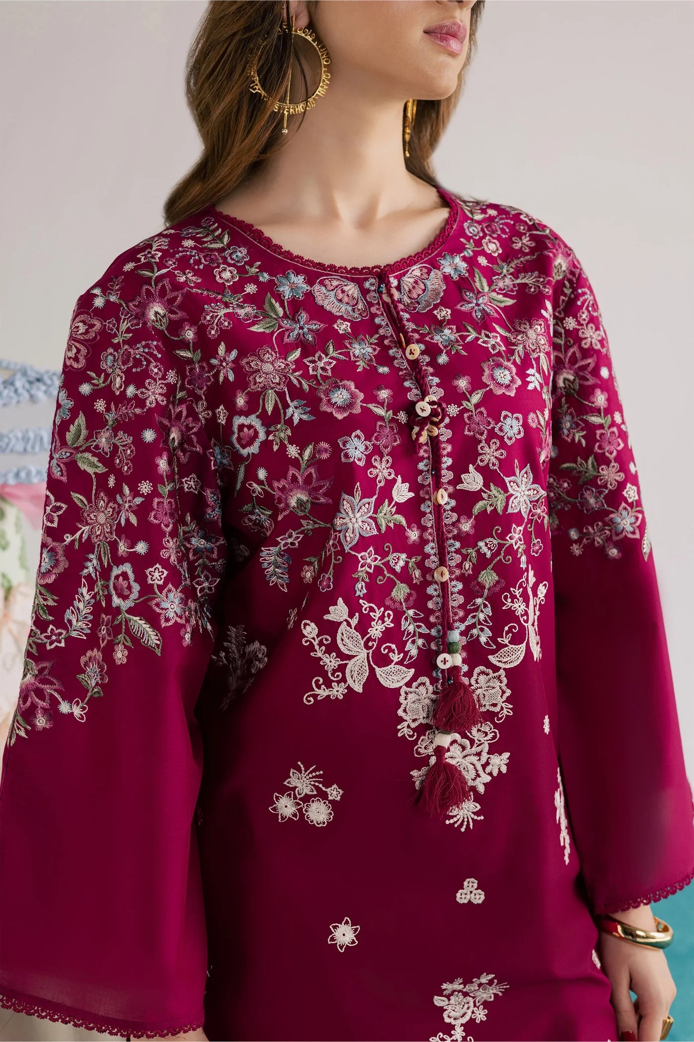 BATIK-2PC LAWN EMBROIDERED SHIRT WITH LAWN EMBROIDERED SLEEVES