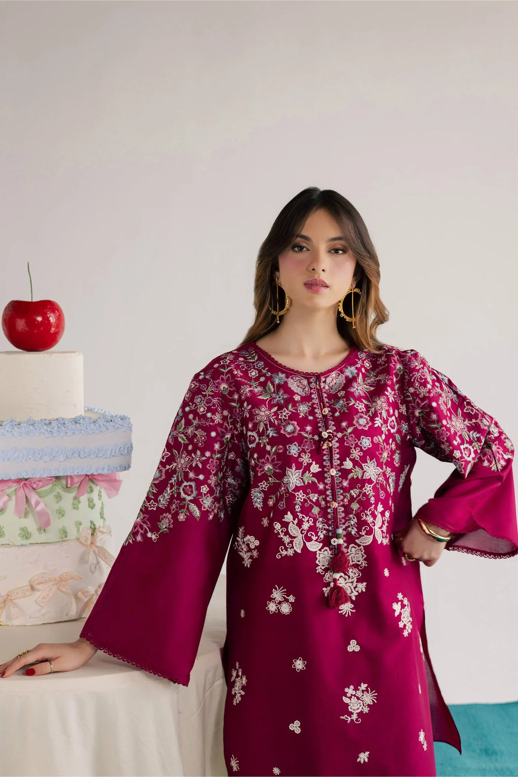 BATIK-2PC LAWN EMBROIDERED SHIRT WITH LAWN EMBROIDERED SLEEVES