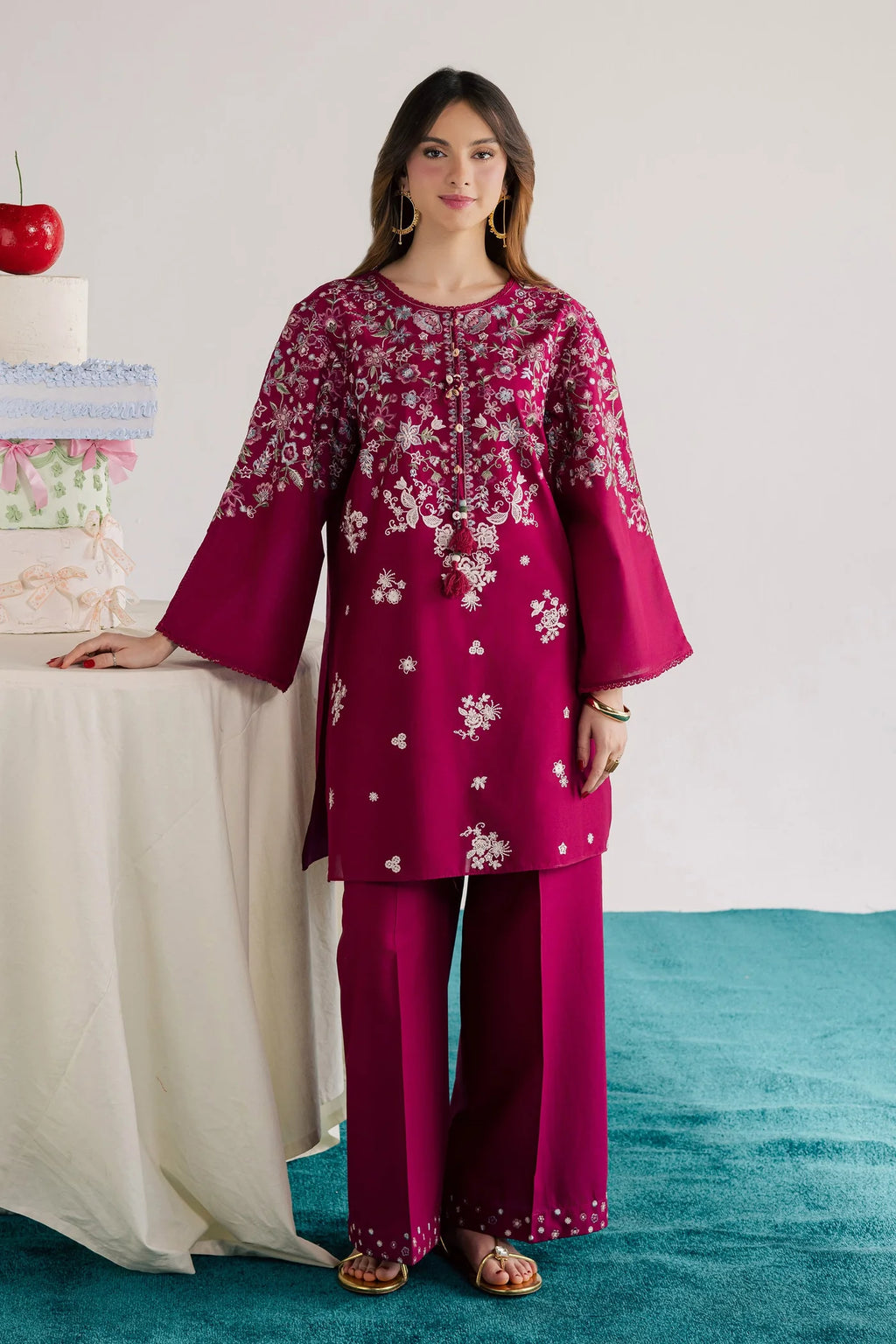 BATIK-2PC LAWN EMBROIDERED SHIRT WITH LAWN EMBROIDERED SLEEVES